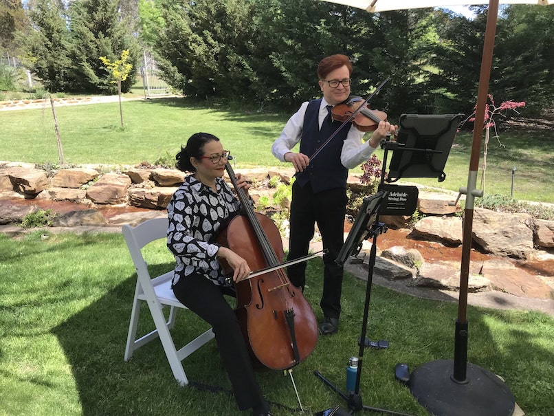 Musicians at small wedding